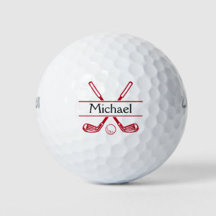 Golf Clubs Monogram Red Golf Balls
