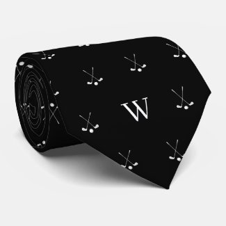 Golf Clubs Monogrammed Initials Black and White