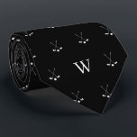 Golf Clubs Monogrammed Initials Black and White Neck Tie<br><div class="desc">Elevate his style on and off the golf course with our Novelty Golf Club Tie featuring a unique design of two golf clubs in mid-swing, accompanied by the sophistication of monogrammed initials. This distinctive tie is more than just an accessory; it's a statement piece for the golf enthusiast in your...</div>