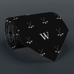 Golf Clubs Monogrammed Initials Black and White Neck Tie<br><div class="desc">Elevate his style on and off the golf course with our Novelty Golf Club Tie featuring a unique design of two golf clubs in mid-swing, accompanied by the sophistication of monogrammed initials. This distinctive tie is more than just an accessory; it's a statement piece for the golf enthusiast in your...</div>