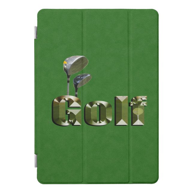 Golf Clubs On Green Denim,  iPad Pro Cover (Front)
