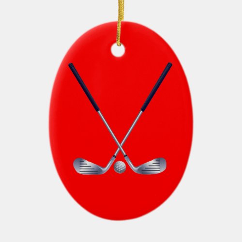 Golf Clubs Oval Ornament