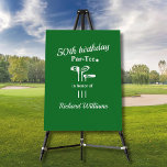 Golf Clubs Par Tee Green White Men's 50th Birthday Foam Board<br><div class="desc">"Celebrate 50th birthday with a Golf-Themed Bash!" Make your 50th birthday party unforgettable with our delightful "50th birthday Par-Tee" Welcome sign. Set against a green background, these invites feature a whimsical twist on the golf theme, with a central graphic of golf clubs highlighting the event details. Customization is straightforward, with...</div>