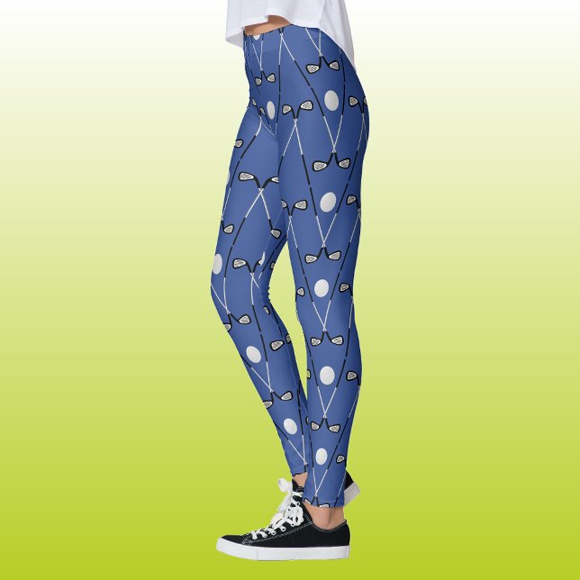 Golf clubs pattern cool blue leggings (Creator Uploaded)