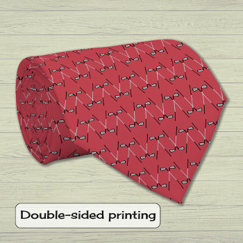Golf Clubs Pattern Red Neck Tie by Jules_Designs at Zazzle