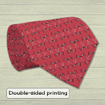 Golf Clubs Pattern Red Neck Tie at Zazzle