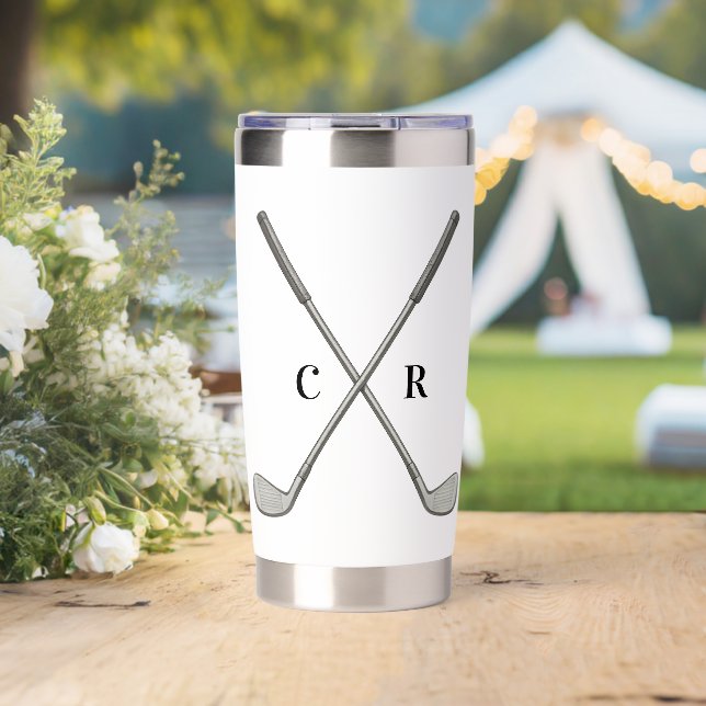 Golf Clubs Personalized Insulated Tumbler (Wedding (Rotated))