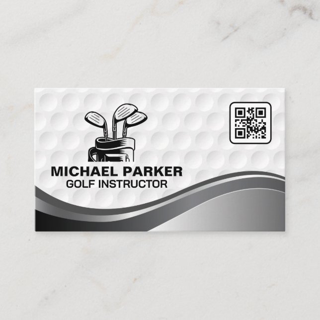 Golf Clubs | QR Code Business Card (Front)