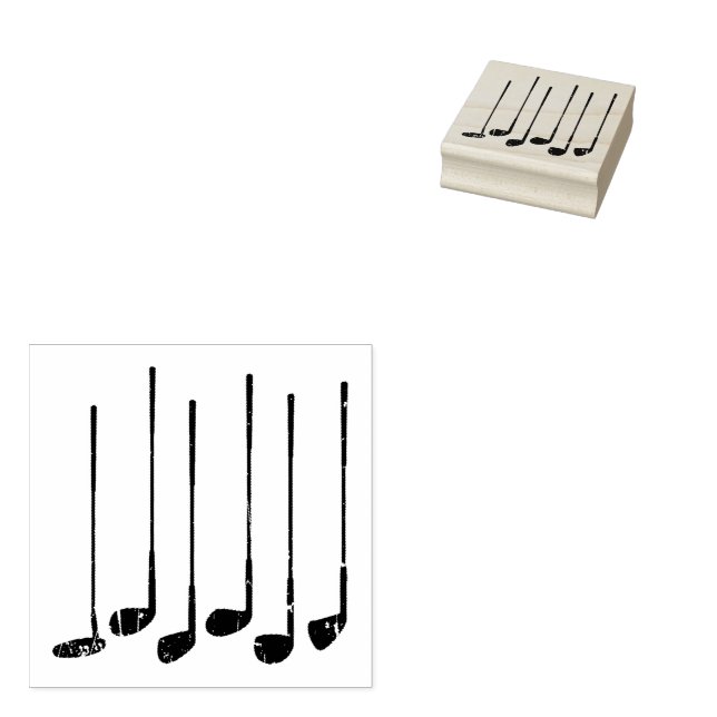 Golf clubs rubber stamp (Stamped)