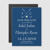 Golf Clubs Save the Date Magnet Cards (Front/Back)