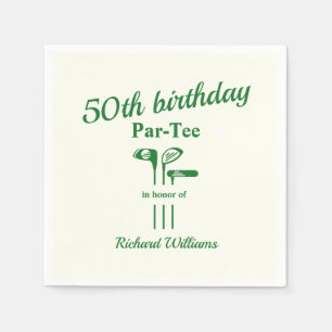 Golf Clubs Themed Par Tee 50th Birthday Party Napkins