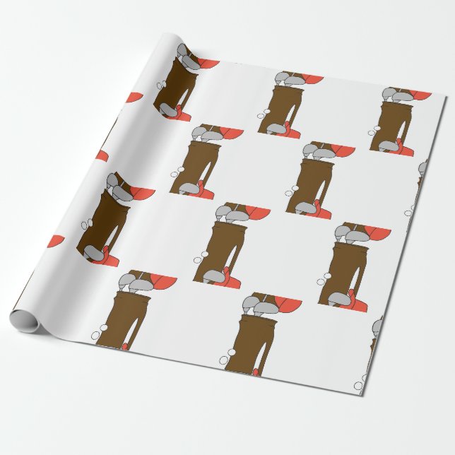Golf Clubs Wrapping Paper (Unrolled)