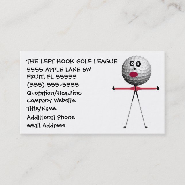Golf Coach Business Card (Front)