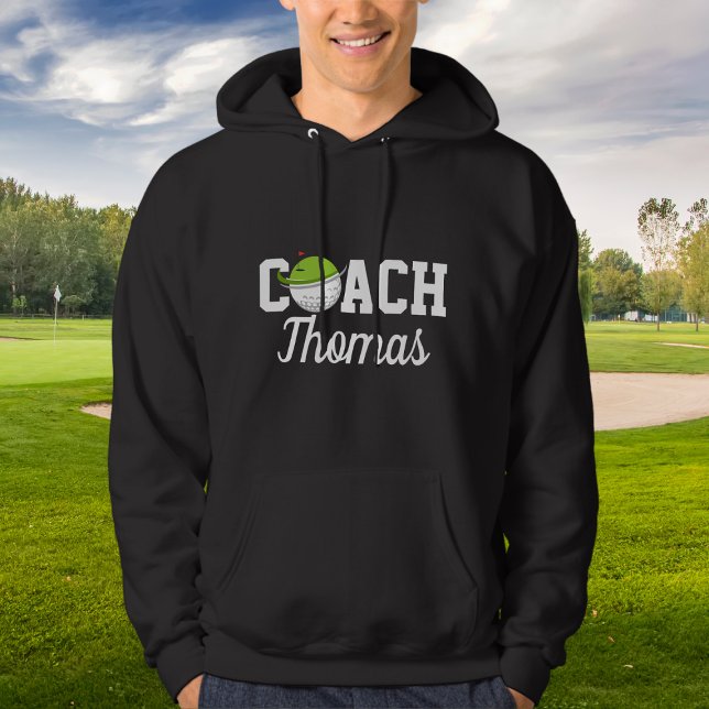 Golf Coach Golfer Ball Typography Personalized Hoodie (Creator Uploaded)