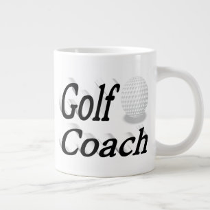 Golf Coach half text Giant Coffee Mug