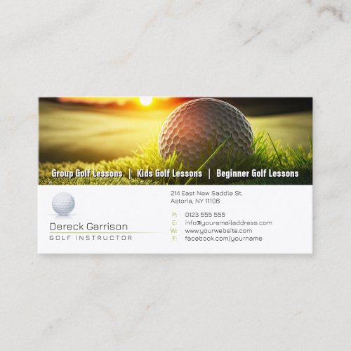 Golf Coach  Professional Golf Instructor Business Card