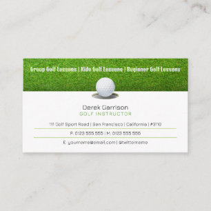 Golf Coach Professional Golf Instructor Lesson Business Card