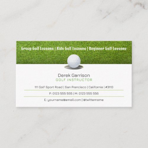 Golf Coach  Professional Golf Instructor Lesson Business Card