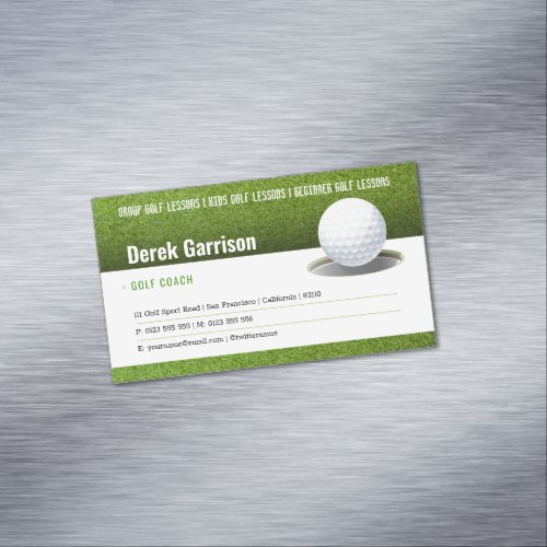 Golf Coach  Professional Golf Instructor Lesson Business Card Magnet