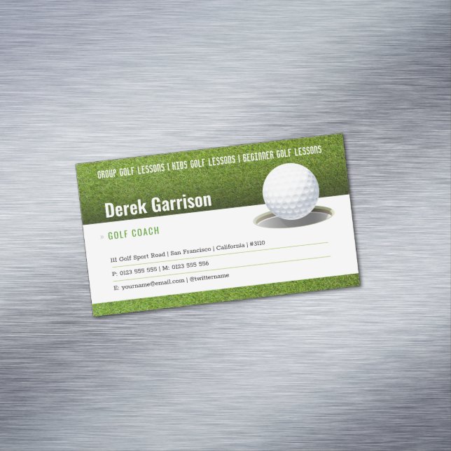 Golf Coach | Professional Golf Instructor Lesson Business Card Magnet (In Situ)