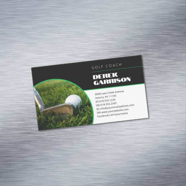 Golf Coach | Professional Golf Instructor Lesson Business Card Magnet (In Situ)