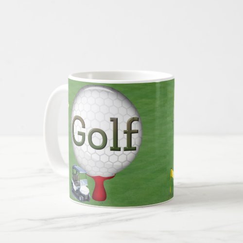 Golf Composite Ball Cart Flags  Coffee Mug