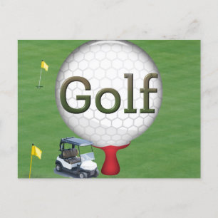 Golf Composite Ball Cart Flags Postcard