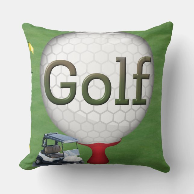 Golf Composite Ball Cart Flags   Throw Pillow (Front)