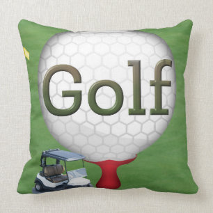 Golf Composite Ball Cart Flags   Throw Pillow