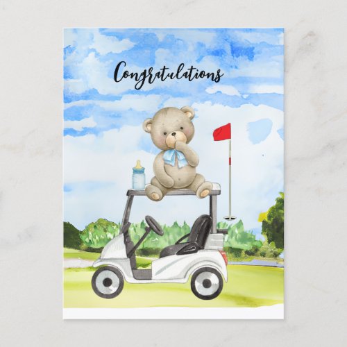 Golf Congratulations for Baby Golfer Its Boy Card