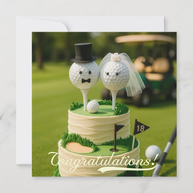 Golf Congratulations for golfer bride and groom  (Front)