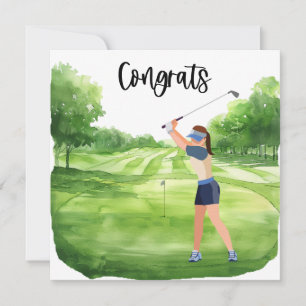 Golf Congratulations Golf Card for Lady Golfer