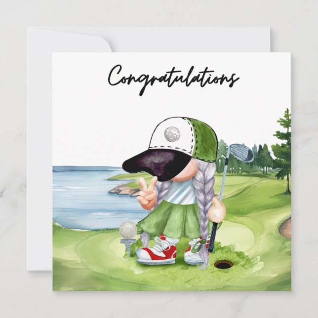 Golf Congratulations Golf Card for Lady Golfer (Front)