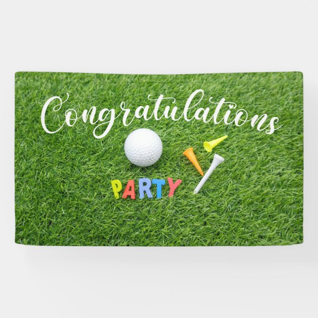 Golf Congratulations with word party  Banner (Horizontal)