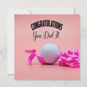 Golf Congratulations you did it  lady golfer pink