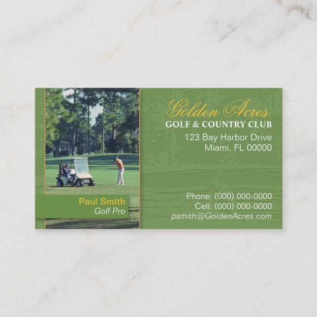 Golf Country Club Business Card (Front)