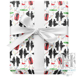 Golf Couple Gift Wrapping Paper