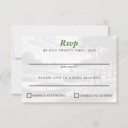 Golf Couple Wedding RSVP Card