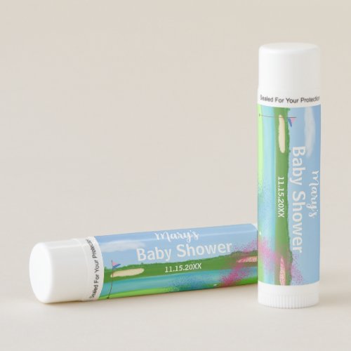 Golf Course And Bunker Gender Reveal Baby Shower Lip Balm