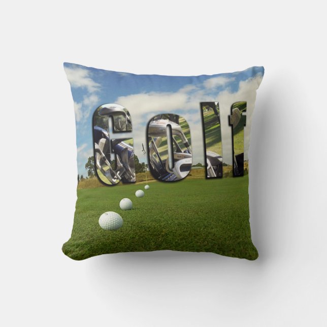 Golf Course And Logo, Throw Pillow (Front)
