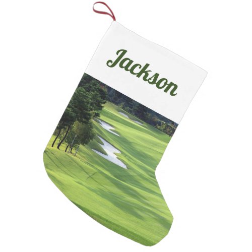 Golf Course and Sand Traps Small Christmas Stocking