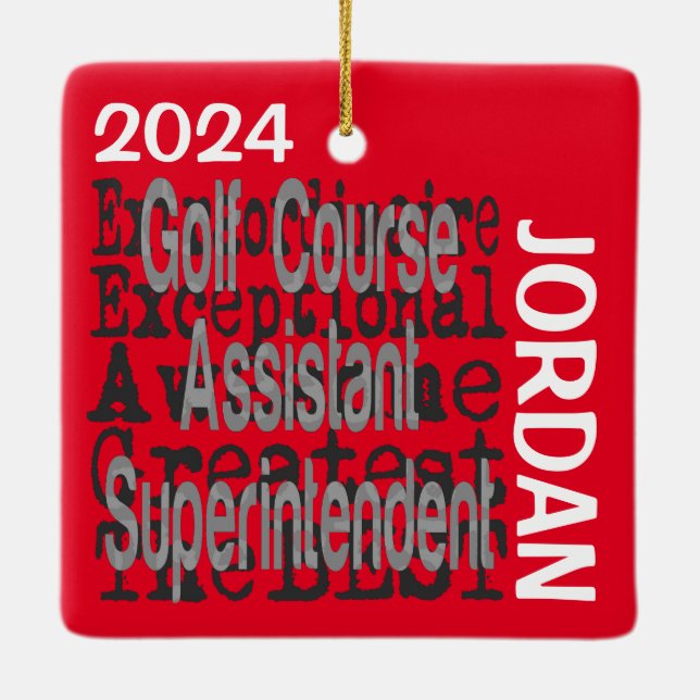 Golf Course Assistant Superintendent Extraordinai Ceramic Ornament (Back)