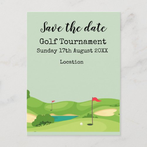 Golf course background for golf tournament postcard