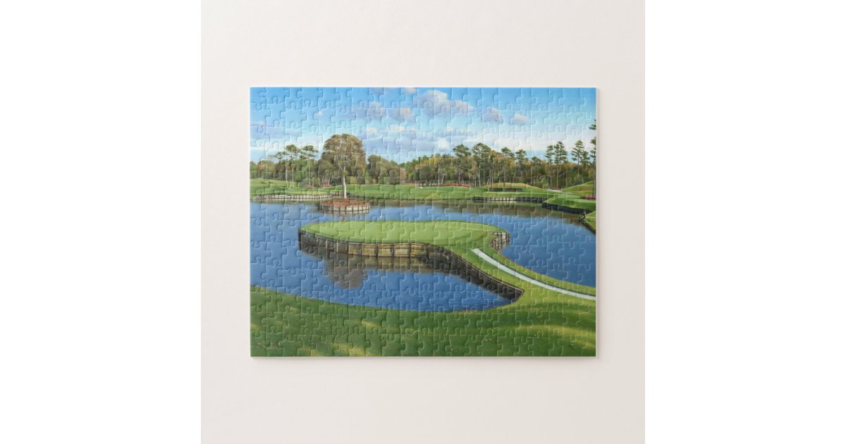 Decoration On A Golf Club Crossword Clue Golf Course Background Jigsaw Puzzle | Zazzle.com