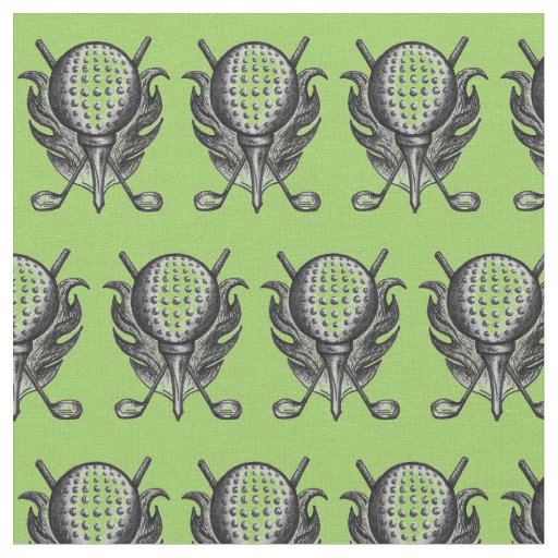 Golf Course Ball Clubs Tee Golfer Green Golfing Fabric
