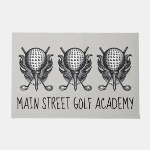 Golf Course Ball Tee Clubs Golfer Customized Doormat