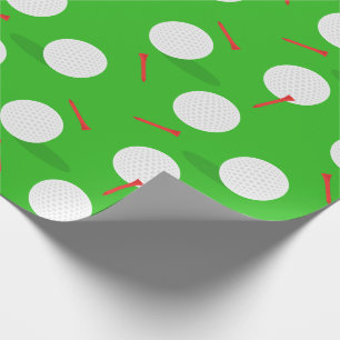 Golf Course Balls and Tees Pattern Wrapping Paper