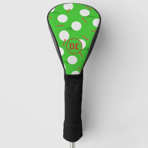 Golf Course Balls Holes and Tees Monogram Golf Head Cover