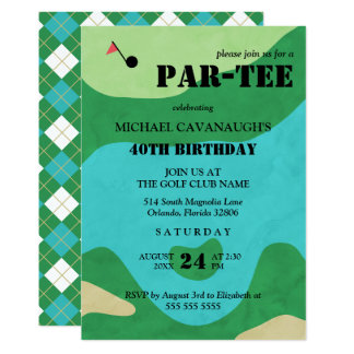 Golf Course Birthday Party Invitation