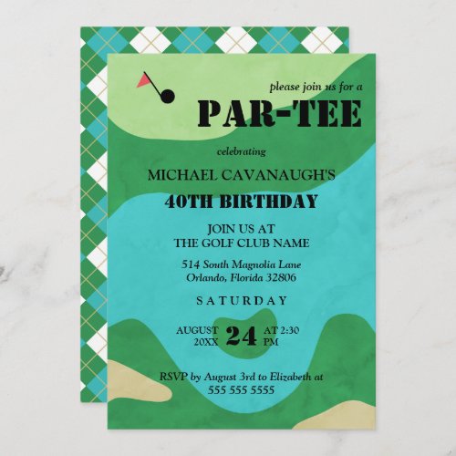 Golf Course Birthday Party Invitation